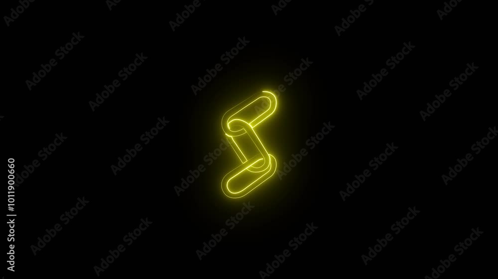 Neon Chain link shape icon . The chain goes up. Neon Chain link shape icon . The chain goes up.