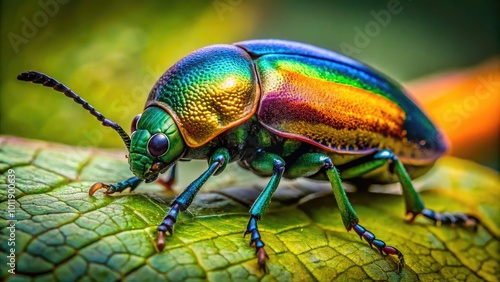 Wallpaper Mural Captivating Close-Up of an Acteon Beetle on a Leaf Showcasing Nature's Incredible Diversity Torontodigital.ca