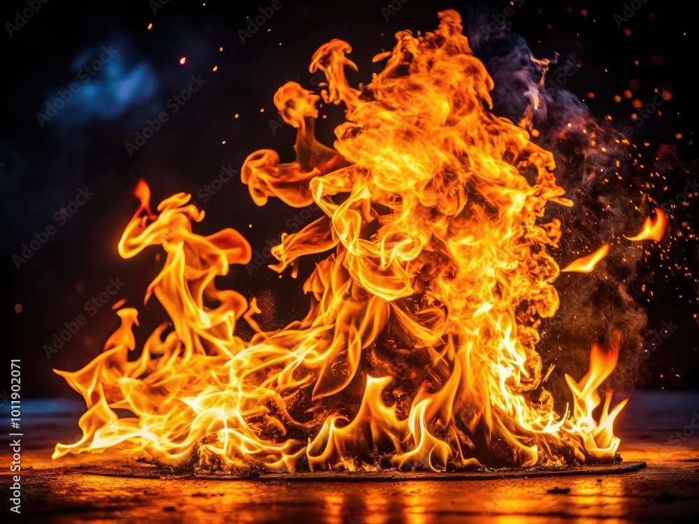 Fototapeta premium Captivating Flames Dance in Slow Motion Creating Stunning Visuals for Dramatic Effects and Scenes