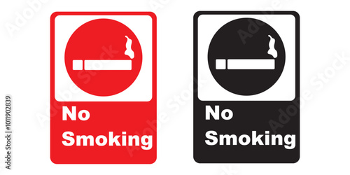 set of no smoking icon, no smoking sign, smoking prohibition sign vector illustration