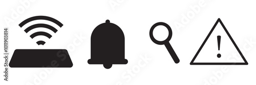 status bar icon for ios ui, status bar for mobile, vector illustration