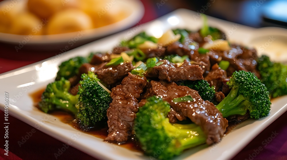 Beef and broccoli stir fry with savory sauce Beef and broccoli stir fry with savory sauce