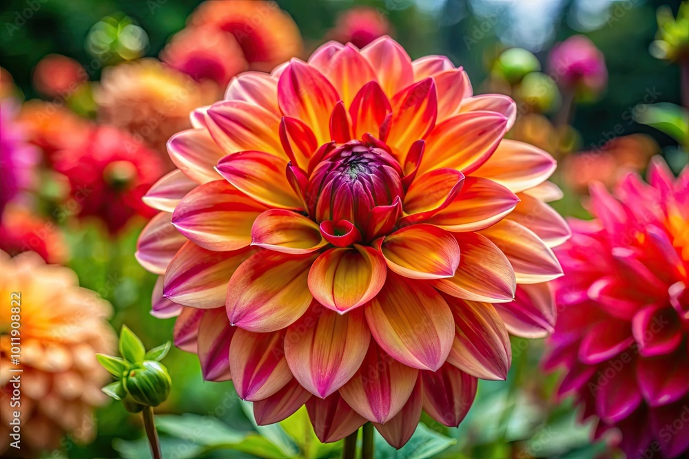 Obraz premium A stunning American beauty flower blossoms, showcasing nature's splendor and vibrant hues, celebrating its colorful charm and captivating essence in full bloom under the sun.