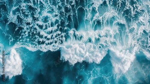 beautiful photo of blue water flowing in waves with white foam in a ocean --no text and people, human --chaos 10 --ar 16:9 Job ID: c7e593e8-3cfb-43fc-b360-40050793277e