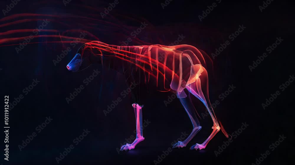 Bone pain is the deep ache of discomfort, affecting mobility and comfort: Visualize an animal with bone pain, showing signs of lameness or favoring one limb Bone pain is the deep ache of discomfort, affecting mobility and comfort: Visualize an animal with bone pain, showing signs of lameness or favoring one limb