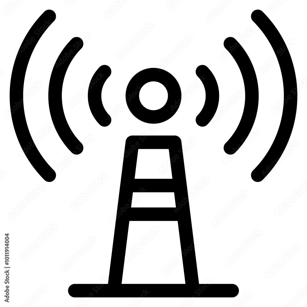 Signal Tower Icon – Outline Style. Signal Tower Icon – Outline Style.