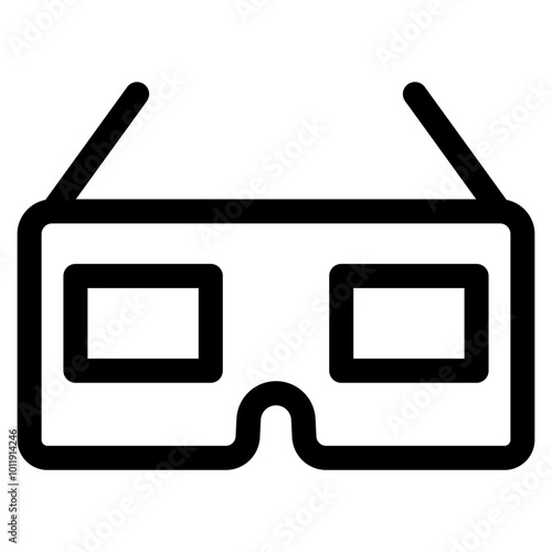 3d Glasses Icon – Outline Style.