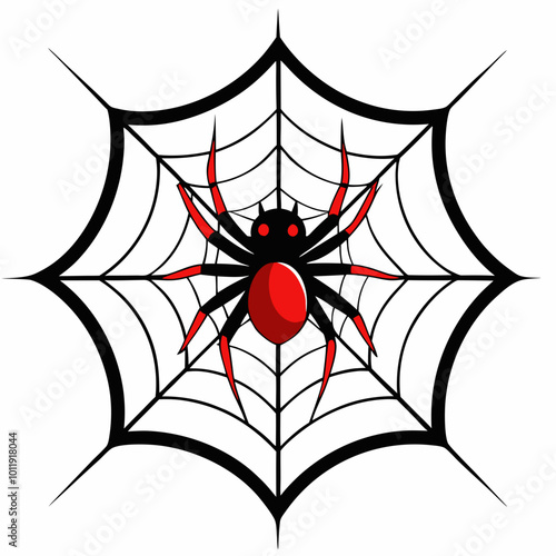 Spider web vector on a white background. the spider