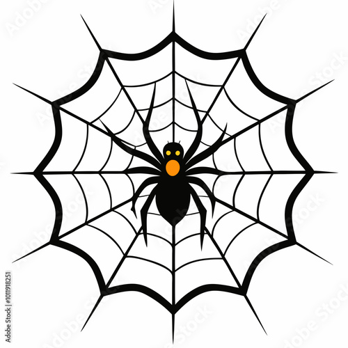 Spider web vector on a white background. the spider