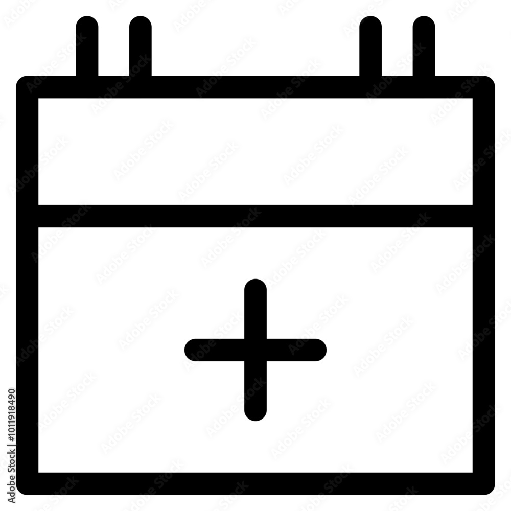Fototapeta premium Add Calendar Icon. Simple Schedule Vector Illustration.