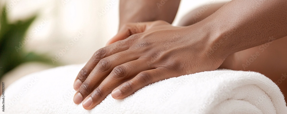 Relaxing Massage with Therapeutic Pinching Techniques - Close-up of Hands Relieving Muscle Tension for a Soothing Wellness Experience Relaxing Massage with Therapeutic Pinching Techniques - Close-up of Hands Relieving Muscle Tension for a Soothing Wellness Experience