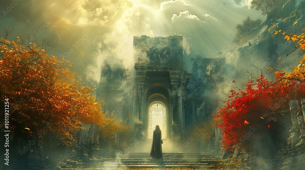 Mystical Gate in a Fantasy Landscape Mystical Gate in a Fantasy Landscape