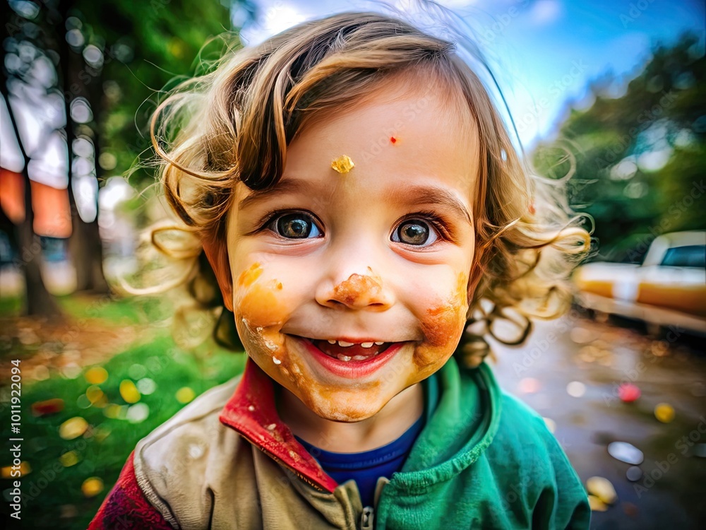 Child's Play with Milk: Runny Nose, Messy Face, and Joyful Moments Captured in a Fun Setting Child's Play with Milk: Runny Nose, Messy Face, and Joyful Moments Captured in a Fun Setting