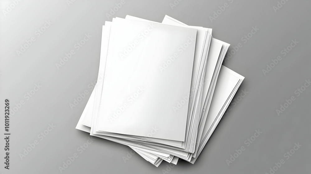 Stack of Blank White Papers on a Gray Background Stack of Blank White Papers on a Gray Background