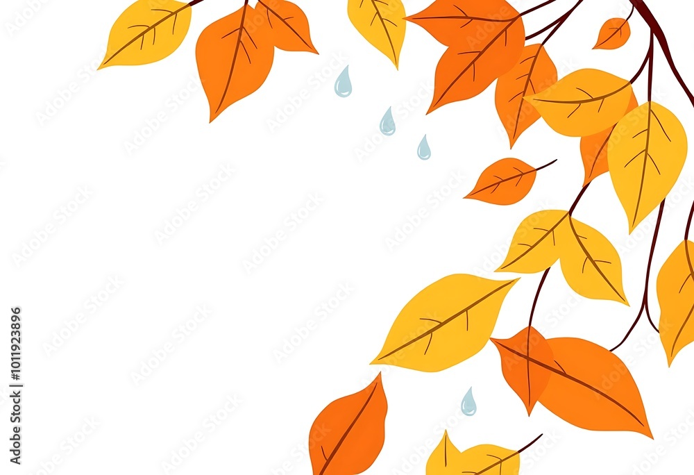 A close-up of illustrated autumn leaves (orange, yellow, and brown) arranged in a gentle swirl across the page. A close-up of illustrated autumn leaves (orange, yellow, and brown) arranged in a gentle swirl across the page.