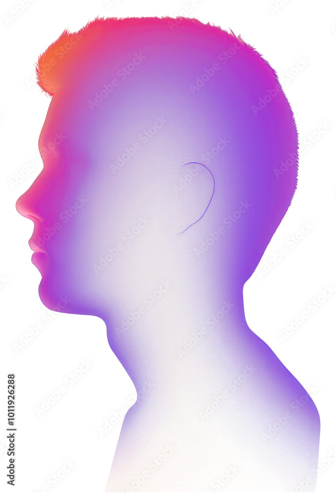 PNG Silhouette spectrum purple photography portrait.