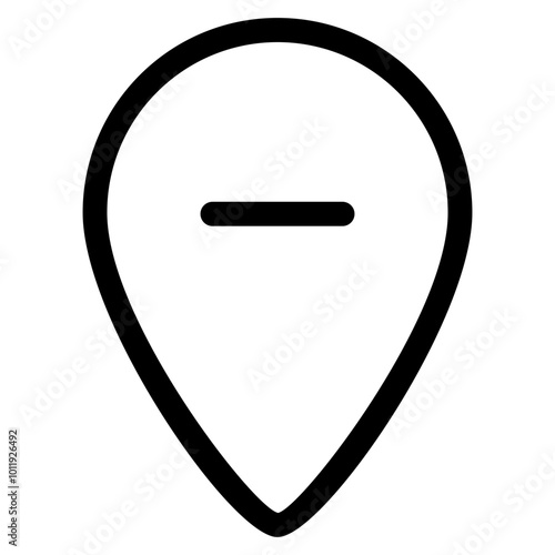 Free Download Remove Location Icon In Outline Style. Simple Pin Map Symbol Vector Illustration — Pixel-perfect Icon. - GFXLoad