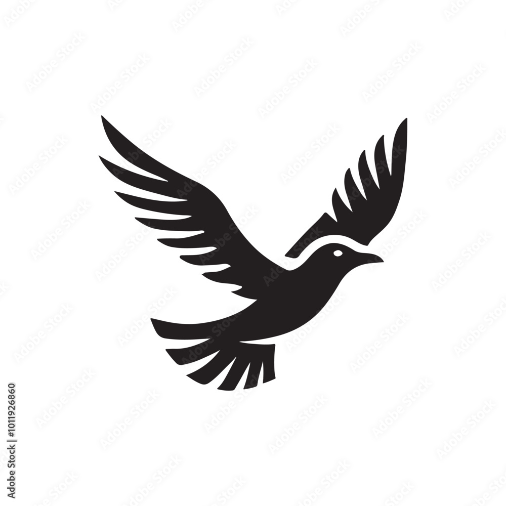 Obraz premium Bird Silhouette Soaring in Flight vector