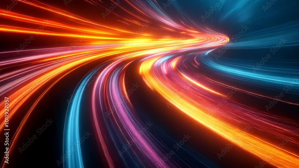 Futuristic light trails in motion, vibrant colors Futuristic light trails in motion, vibrant colors