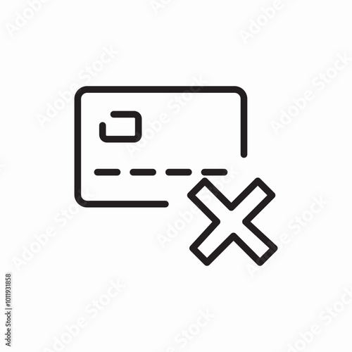 card payment denied icon sign vector
