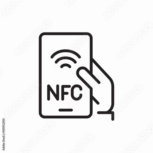 contactless NFC icon sign vector