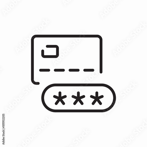 credit card password icon sign vector