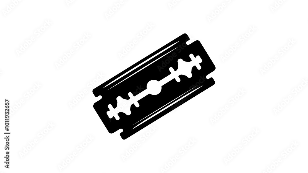 Fototapeta premium Razor blade silhouette vector illustration.