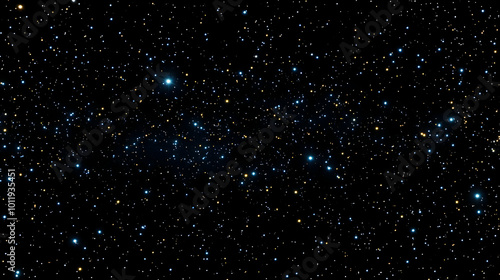 A Night Sky View of Stars Scattered Across Dark Space
