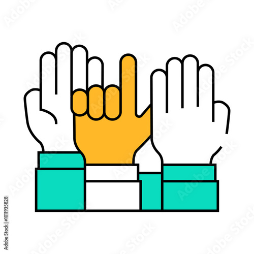 hand voting line icon vector. hand voting sign. isolated symbol illustration
