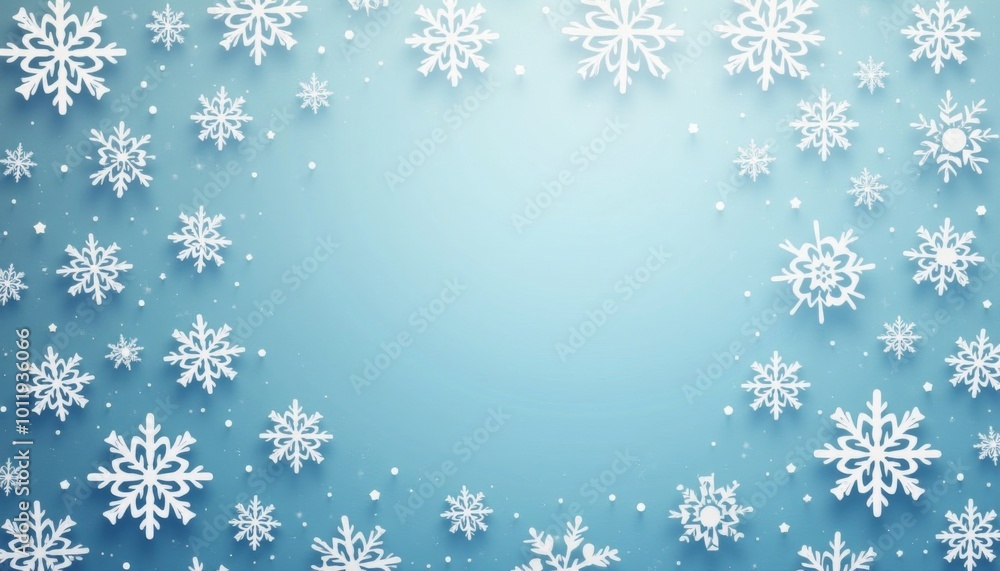 background with snowflakes in blue tones with space for text - Image background with snowflakes in blue tones with space for text - Image