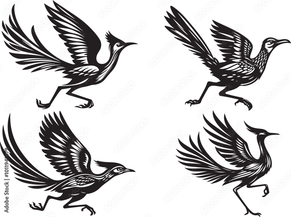 roadrunner vector illustration silhouette image icon roadrunner vector illustration silhouette image icon