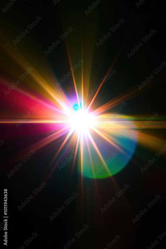 Obraz premium chromatic lens flare on a black background