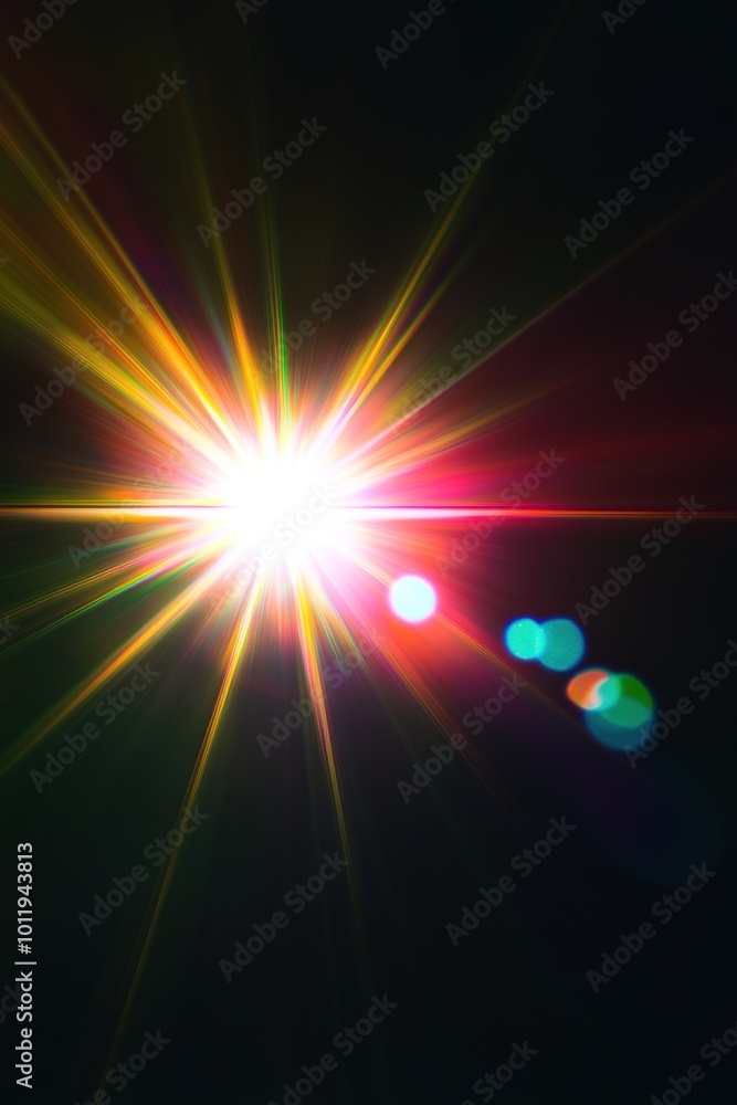Obraz premium chromatic lens flare on a black background