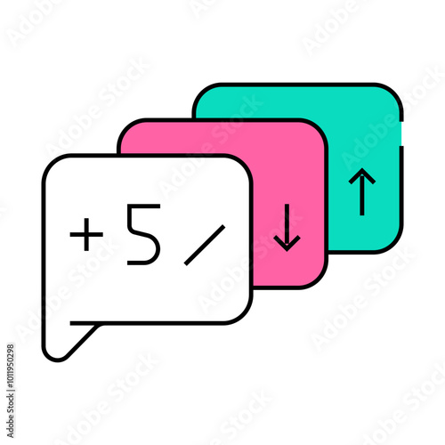 exit polls growing and falling line icon vector. exit polls growing and falling sign. isolated symbol illustration