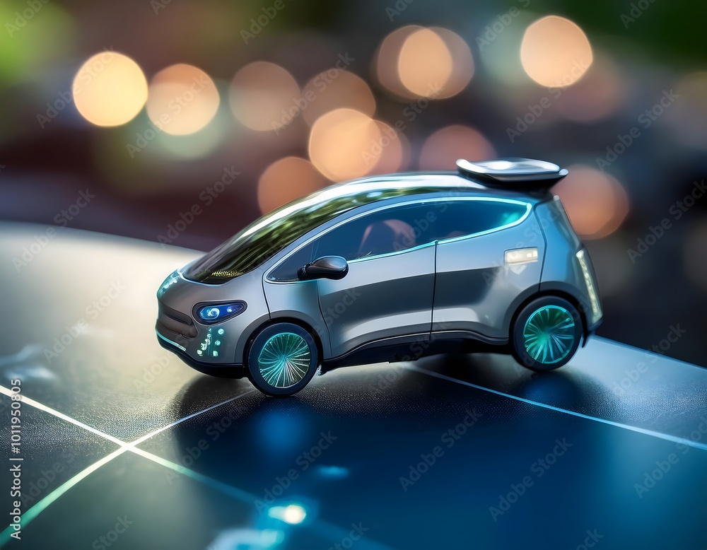 macro shot of an electric vehicle model macro shot of an electric vehicle model