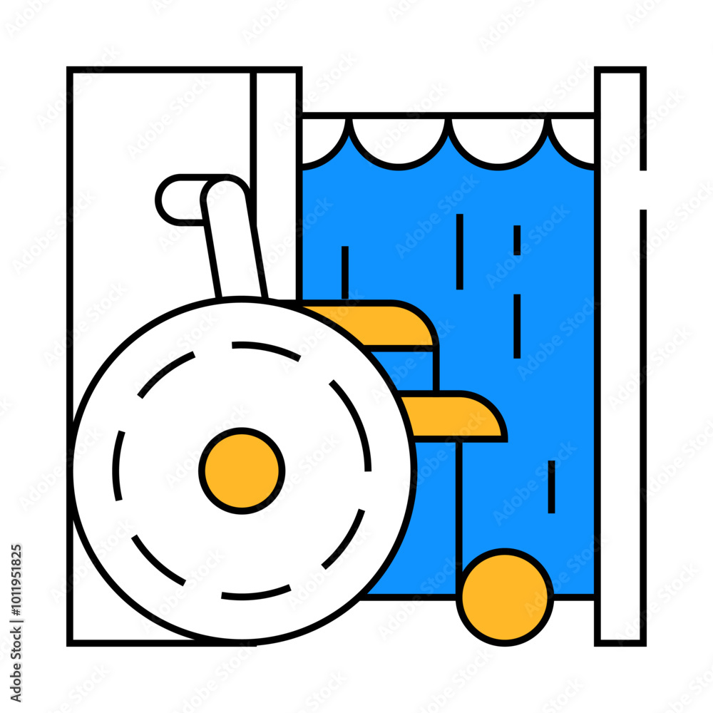 disabled voting booth line icon vector. disabled voting booth sign. isolated symbol illustration disabled voting booth line icon vector. disabled voting booth sign. isolated symbol illustration