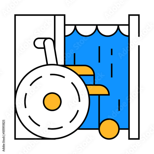 disabled voting booth line icon vector. disabled voting booth sign. isolated symbol illustration