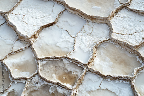 Intricate Geometric Beauty of Natural Salt Flats photo