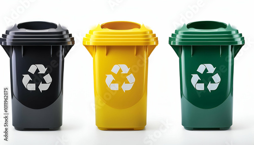 Vibrant and organized recycling containers for responsible waste disposa