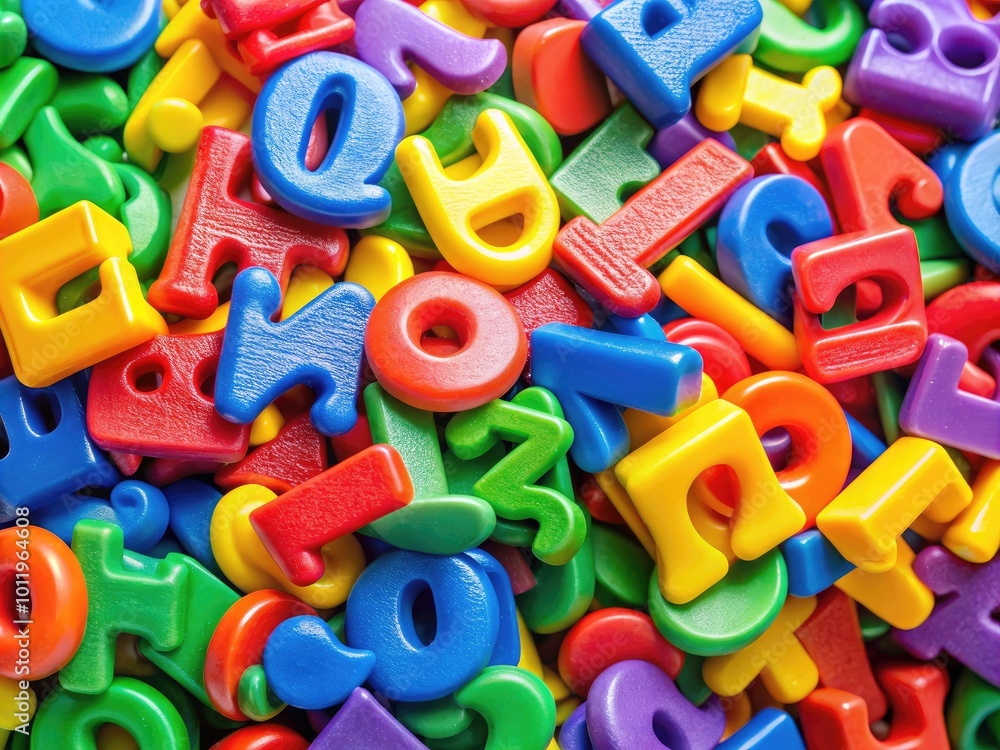 Fototapeta premium Colorful ABC 123 Alphabet and Numbers Educational Background for Kids Learning and Teaching Tools