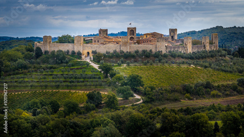 view of the city, Monteriggioni, Italy