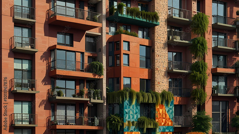 Showcasing a pattern view of an apartment building Showcasing a pattern view of an apartment building