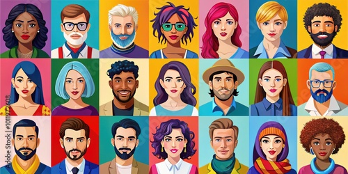 Colorful and Diverse Clip Art Collection Featuring Various Characters and Silhouettes for Design Use