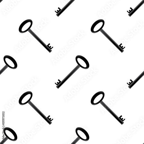 Vector key icon isolated on white background. Key icon. Lock or unlock sign. Padlock. Lock symbol. Unblock. Password icon. Access sign. Private access. Logo template. Safety symbol. Door key.