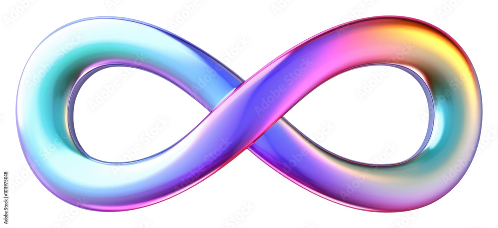 Obraz premium PNG Iridescent infinity symbol white background accessories technology.