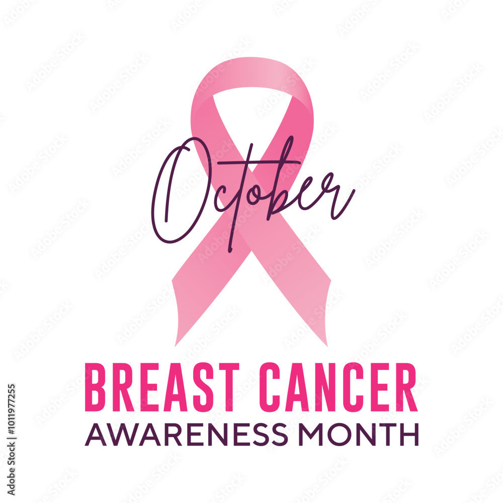 Pink ribbon, breast cancer awareness month in october banner design template. vector illustration Pink ribbon, breast cancer awareness month in october banner design template. vector illustration