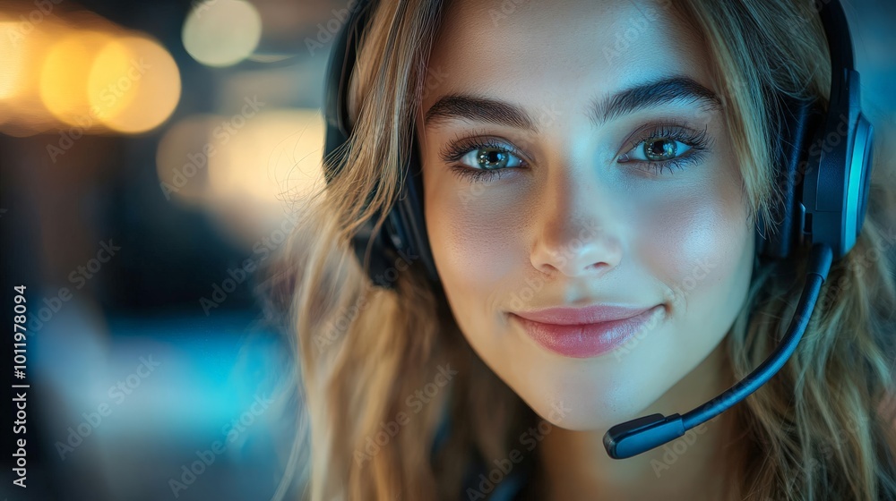 Friendly Customer Service Agent Assisting Clients with Professional Help and Support Friendly Customer Service Agent Assisting Clients with Professional Help and Support
