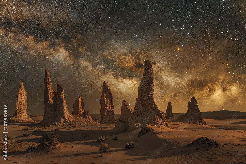 Εκτύπωση καμβά A desert landscape with a large number of sandstone pillars