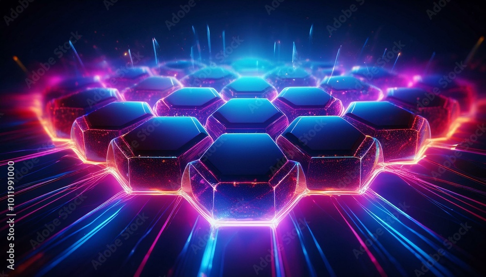 Glowing honeycomb pattern Glowing honeycomb pattern