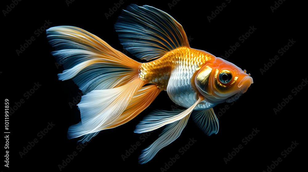 Fototapeta premium Orange and White Goldfish Illustration